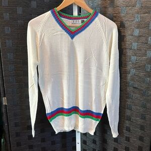 *SALE* POL Cream Pullover Sweater with green, red, blue